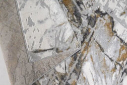Stratus Interiors Bohemia Large Marble Design Rug 200 X 290 Cm - Cream / Grey / Gold / Silver - Large - thumbnail 2