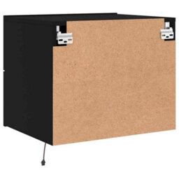 Walplus Wall-Mounted Bedside Cabinet With Led Lights Black - thumbnail 9