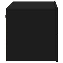 Walplus Wall-Mounted Bedside Cabinet With Led Lights Black - thumbnail 8