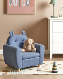 Beliani Kids Armchair Hippo Maribo Fabric Blue - thumbnail 2
