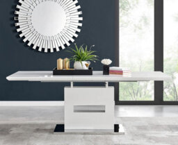 Furniturebox Uk Arezzo Large Extending Dining Table And 6 White Isco Chairs - thumbnail 4