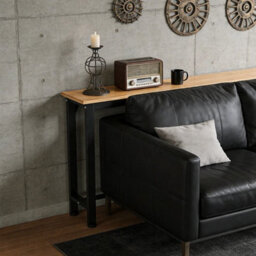 Black 1 Tier Long Console Table Sofa Table Furniture Hallway Table Entryway Display Shelfrack - thumbnail 4