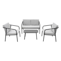 More4Homes Malibu Garden Sofa Set 4 Seater Outdoor Corner Sofa With Glass Table And Sofa Cover (Grey) - thumbnail 4
