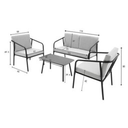 More4Homes Malibu Garden Sofa Set 4 Seater Outdoor Corner Sofa With Glass Table And Sofa Cover (Grey) - thumbnail 9