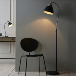 Loops 1600mm Floor Lamp - Aged Pewter & Matt Black Industrial Resto Adjustable - Standing Led Light Base & Shade - thumbnail 3