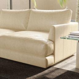 Valencia Serena Leather Three Seats Sectional Sofa Beige Nappa 11000 Top Grain Leather Kiln Dried Wood - thumbnail 5