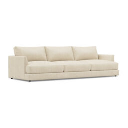 Valencia Serena Leather Three Seats Sectional Sofa Beige Nappa 11000 Top Grain Leather Kiln Dried Wood - thumbnail 1