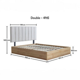 Modern Molle Wooden Ottoman Storage Bed Frame Including Headboard - Double 4Ft6 - thumbnail 5