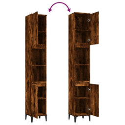 Vidaxl Bathroom Cabinet Smoked Oak 30X30X190 Cm Engineered Wood - thumbnail 9