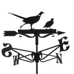 Oakley Mini Pheasant & Partridge Weathervane - Quality Wind Vane - Steel - L38 X W38 X H43 Cm - Black