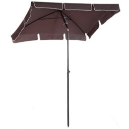 Outsunny Aluminium Sun Umbrella Parasol Patio Rectangular 2M X 1.3M Brown - thumbnail 2