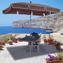 Outsunny Aluminium Sun Umbrella Parasol Patio Rectangular 2M X 1.3M Brown - thumbnail 8