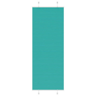 Berkfield Pleated Blind Petrol Green 70X200 Cm Fabric Width 69.4 Cm Polyester - image 1