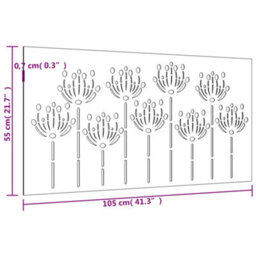 Vidaxl Garden Wall Decoration 105X55 Cm Corten Steel Flower Design - thumbnail 3