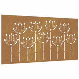 Vidaxl Garden Wall Decoration 105X55 Cm Corten Steel Flower Design - thumbnail 2