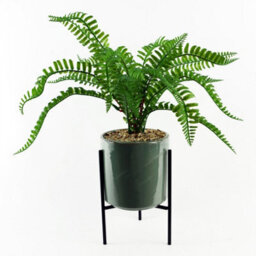 Leaf 40Cm Artificial Fern With Ceramic Planter & Stand - thumbnail 1