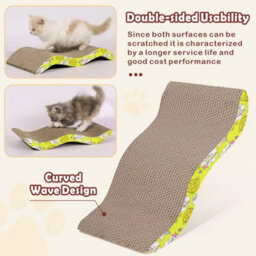 Cat Kitten Corrugated Cardboard Scratching Pad Sofa Bed Mat - thumbnail 1