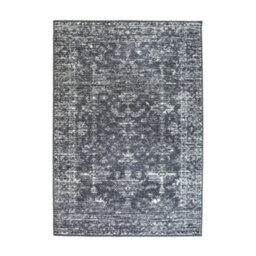 Melrose Colorama Traditional Charcoal Medium Indoor Area Rug 120/170Cm - thumbnail 5