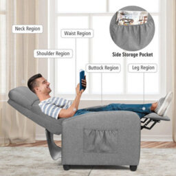 Modern Upholstered Recliner Armchair Sofa Lounge Chair Backrest Home - thumbnail 4