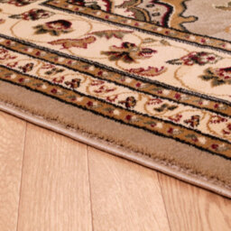 Beige Traditional Bordered Floral Easy To Clean Rug For Dining Room Bed Room And Living Room-66 X 230Cm (Runner) - thumbnail 3