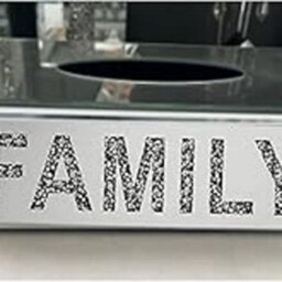 Biznest Sparkle Crystal Crushed Glam Tissue Box Holder Mirrored Diamond Diamante Living Room Kitchen Silver (Family)