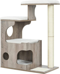 Songmics Woodywonders Cat Tree, Modern Cat Tower With Cat Cave, Scratching Post And Mat, Removable Washable, Greige And White - thumbnail 9