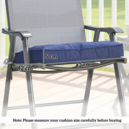Outsunny 42 X 42Cm Replacement Garden Seat Cushion Pad With Ties, Dark Blue - thumbnail 3