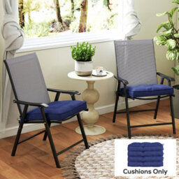 Outsunny 42 X 42Cm Replacement Garden Seat Cushion Pad With Ties, Dark Blue - thumbnail 8