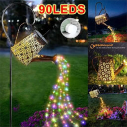 3Pcs Solar Powered Watering Can 90 Led String Light Outdoor Art Lamp - thumbnail 3