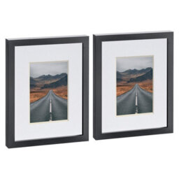 "Nicola Spring Photo Frames With 4"" X 6"" Mount - 8"" X 10"" - Black/white - Pack Of 2" - thumbnail 1