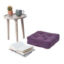 Homescapes Rajput Ribbed Cotton Floor Cushion Purple - thumbnail 2