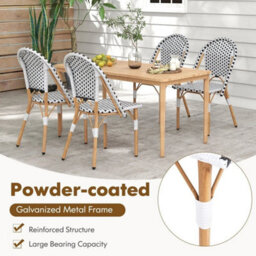 French Bistro Accent Chair Set Of 2 Patio Armless Dining Chairs - thumbnail 5
