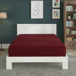 Polycotton Fitted Sheet Extra Deep 40Cm Skirt Easy Care Red
