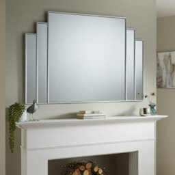 The Online Mirror Shop Overmantle Mirror Charleston Rectangular Shape With Silver Frame For Hanging In Bathroom- H 80Cm X W 120Cm - thumbnail 1