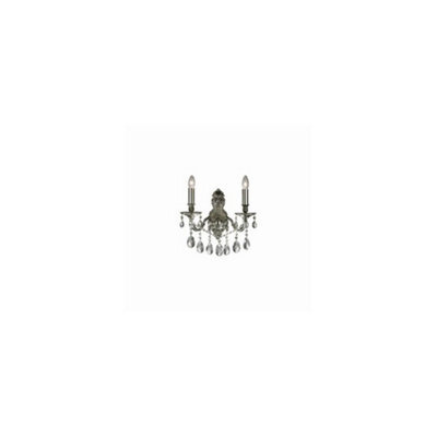 Ideal Lux Gioconda 2 Light Indoor Candle Wall Light Silver With Crystals, E14