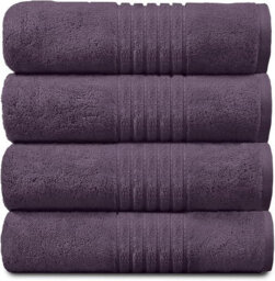 Gc Gaveno Cavailia Hampton Royal 4 Pack Bath Towel 70X120 Purple Egyptian Cotton Premier Super Absorbent Towel
