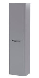 Balterley Dunwood Modern Bathroom 1 Soft Close Door Wall Hung Tall Cabinet, Satin Grey, 356mm