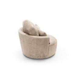 Abakus Direct Harriet Crushed Chenille Swivel Chair In Cream - thumbnail 6