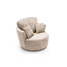 Abakus Direct Harriet Crushed Chenille Swivel Chair In Cream - thumbnail 5