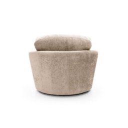 Abakus Direct Harriet Crushed Chenille Swivel Chair In Cream - thumbnail 3