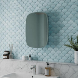 Affine Bathroom Single Door Mirror Stainless Steel Round Edge Modern Cabinet 450X600mm - thumbnail 2