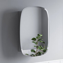 Aveli Bathroom Single Door Mirror Stainless Steel Round Edge Modern Cabinet 450X600mm