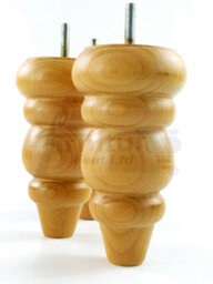 L&F Solid Wood Turned Furniture Feet 150mm High Oak Finish Replacement Legs Set Of 4  M10 Pkc220 - thumbnail 7