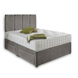 Dining Tables Zanzibar Headboard Divan Set , 2 Drawer On Same Side With Sprung 1500 Comfort Mattress - Plush Grey - King - thumbnail 4