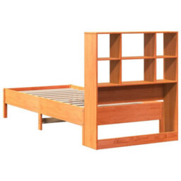 Berkfield Bookcase Bed Without Mattress Wax Brown 75X190 Cm Small Single Solid Wood Pine - thumbnail 6