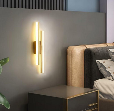 Modern Minimalist Strip Wall Lamp Gold Linear Wall Sconce Indoor 20W Wall Mounted Led Lights 3 Color - image 1