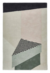 Beige Handmade Luxurious Modern Wool Geometric Rug For Bedroom & Living Room-120Cm X 170Cm - thumbnail 6
