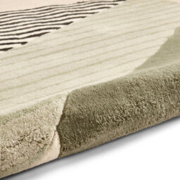 Beige Handmade Luxurious Modern Wool Geometric Rug For Bedroom & Living Room-120Cm X 170Cm - thumbnail 8