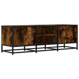 Berkfield Tv Cabinet Smoked Oak 120X35X41 Cm Engineered Wood And Metal - thumbnail 2