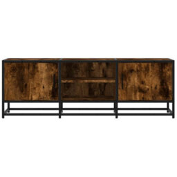Berkfield Tv Cabinet Smoked Oak 120X35X41 Cm Engineered Wood And Metal - thumbnail 4